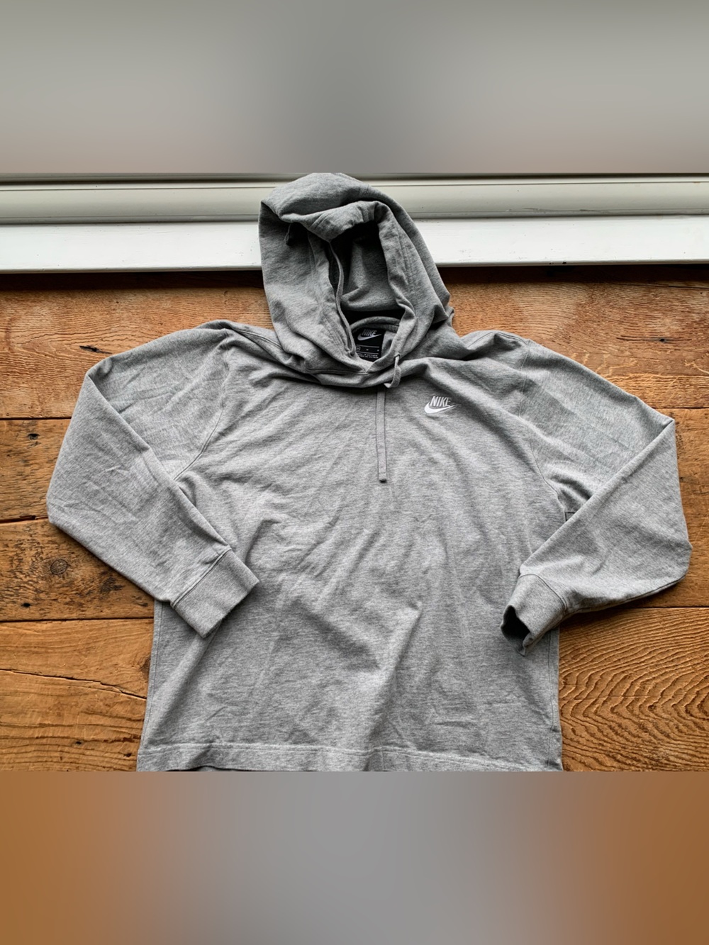 Nike Gray Pullover Hoodie with Swoosh
